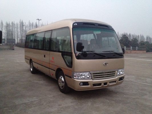 中国 カミンズ エンジンのコースターのミニバスの贅沢な乗客旅行コーチは低い燃料消費料量をバスで運びます サプライヤー